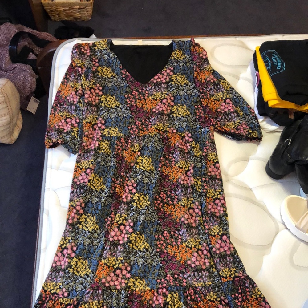 Long flower printed dress